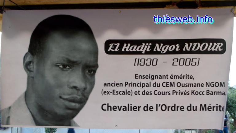 Dénomination de rue dans la commune de  Thiès ouest, El Hadji Ngor Ndour cité en exemple pour la jeune génération